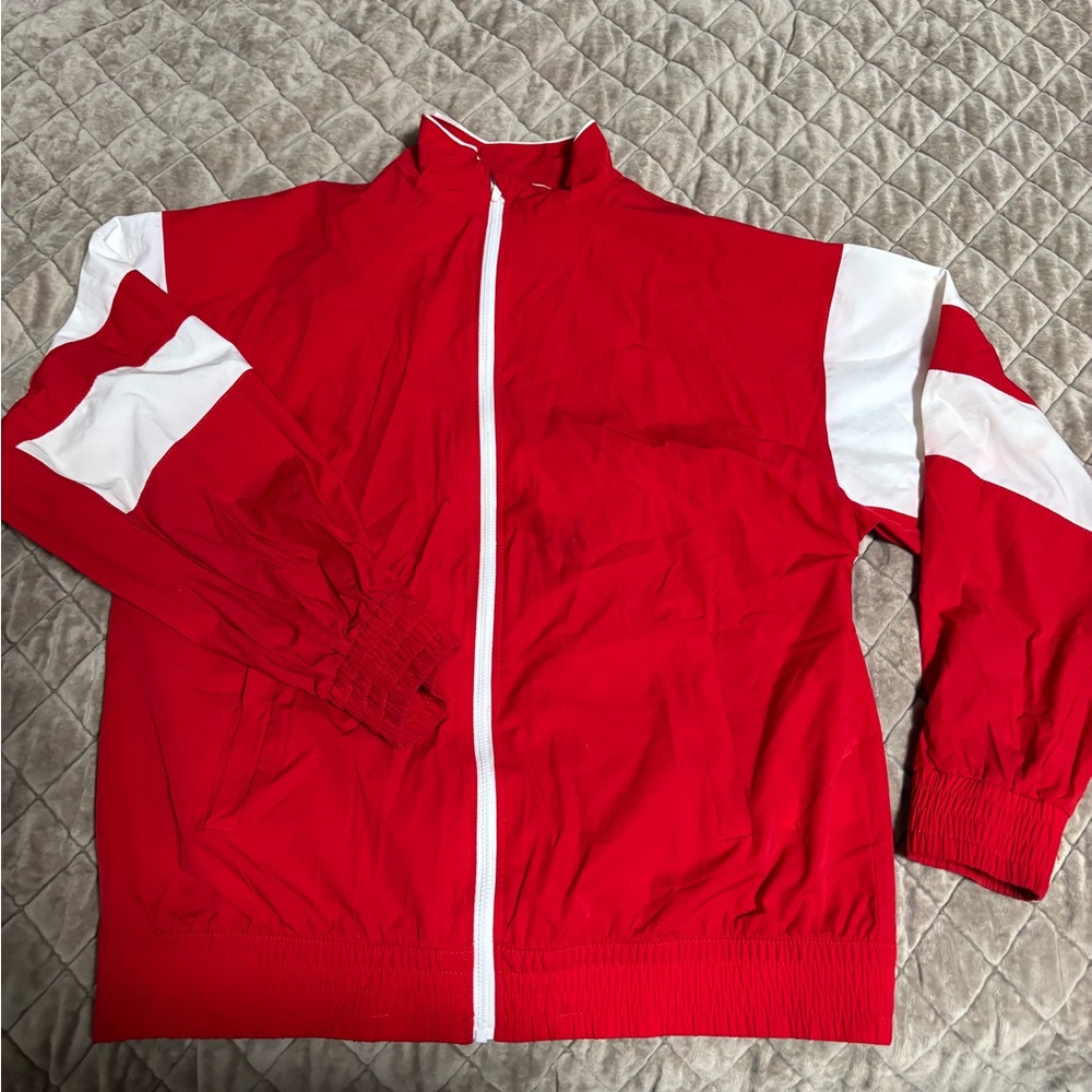 Zara Vibrant Red Jacket with White Trim